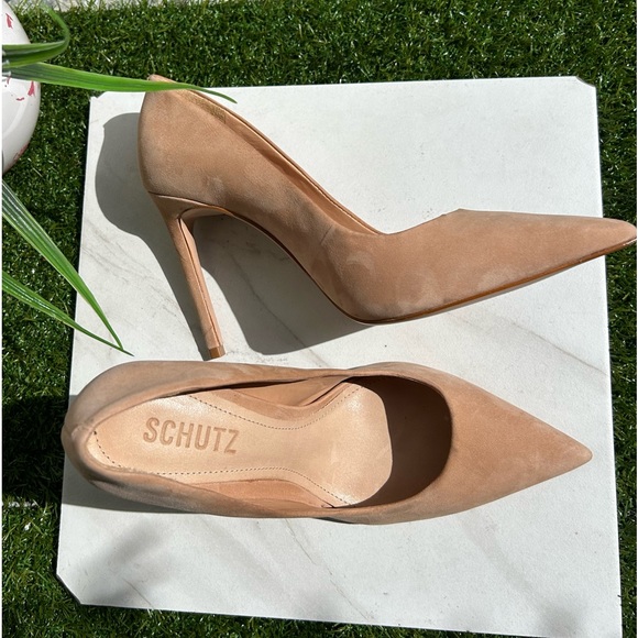 SCHUTZ Lou Pointed Toe Pump Women Nubuck  Pump size 7B NEW - Picture 3 of 16